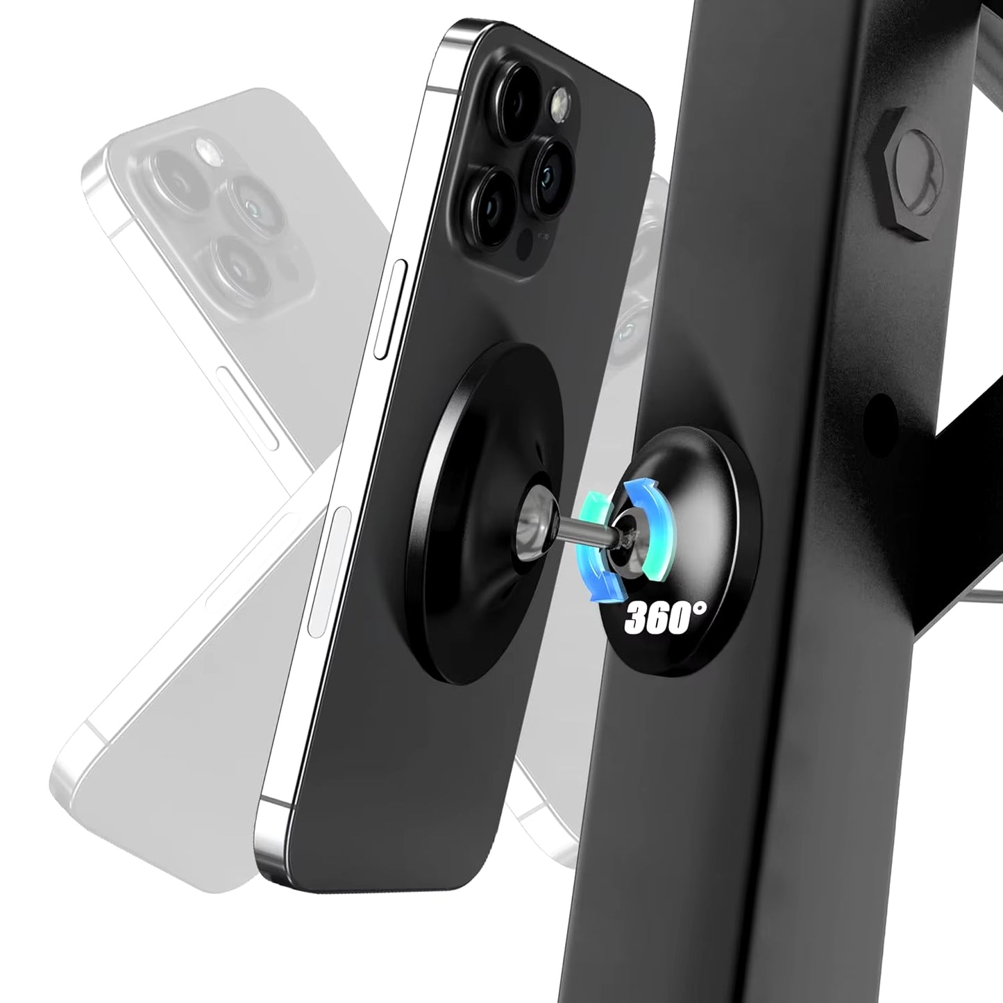 Upgraded Gym Double-Ball 360° Rotations, Car Magnetic Phone Mount Holder Compatible for Magsafe for Videos and Selfies