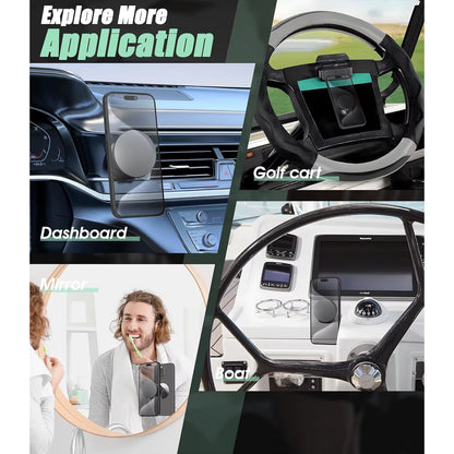 Upgraded Gym Double-Ball 360° Rotations, Car Magnetic Phone Mount Holder Compatible for Magsafe for Videos and Selfies