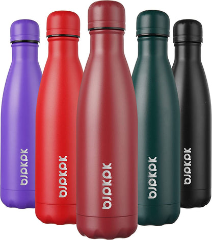 Insulated Water Bottles -17Oz/500Ml -Stainless Steel Water Bottles, Sports Water Bottles Keep Cold for 24 Hours and Hot for 12 Hours,Brick Red